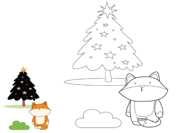 Animal Civet Christmas Coloring Kids Illustrations