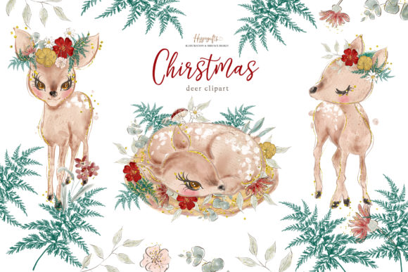 Christmas Animals Clipart Illustrations for Branding and Marketing
