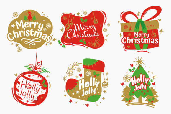 Christmas Beautiful Vector Label for Branding and Packaging