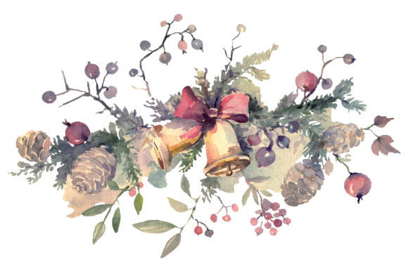 Christmas Bouquet Winter Joy Watercolor Png