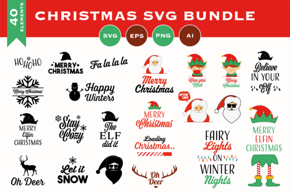 Christmas Bundle, Santa Illustration Review for Digital Sellers