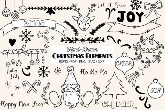 Christmas Elements Decorative Holiday Illustrations
