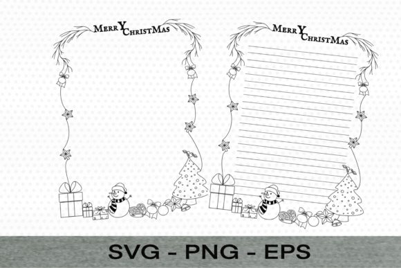 Christmas Frame Unlined Note SVG