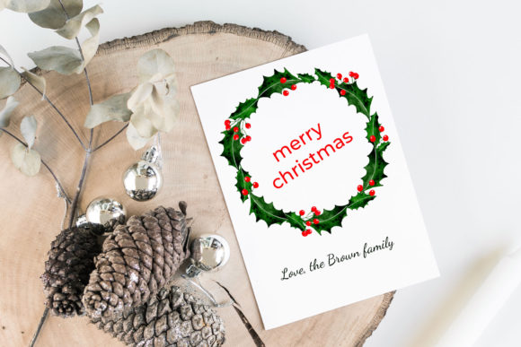 Christmas Holly Berry Wreath Illustrations