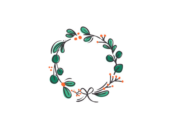 Christmas Illustration Green Wreath