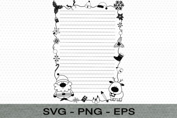 Christmas Santa Frame Lined Note Illustrations