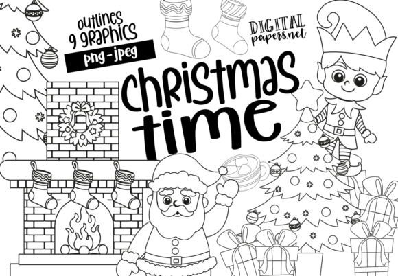Christmas Time Outlines