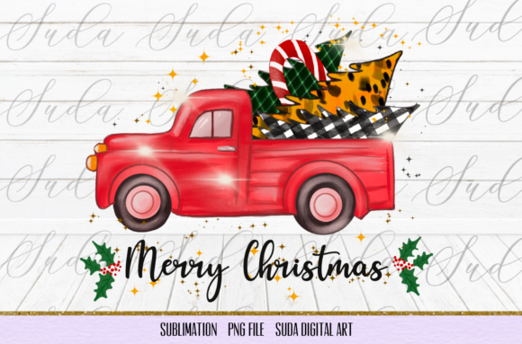 Christmas Truck Trees Sublimation