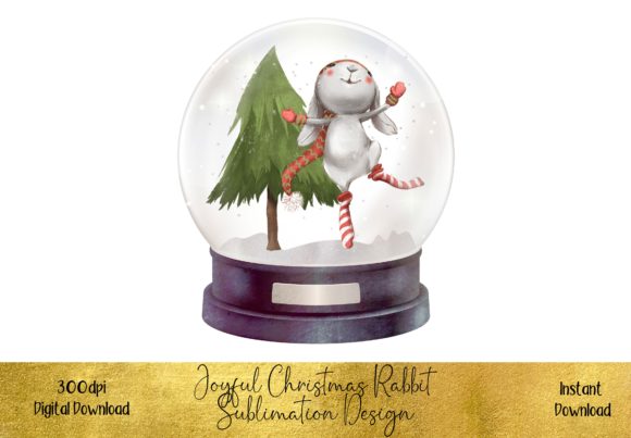 Cute and Joyful Christmas Rabbit Illustrations