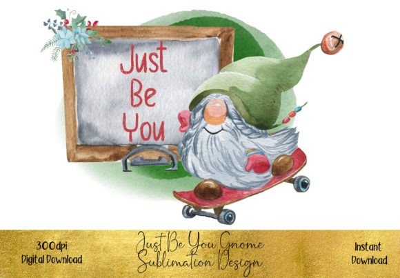 Cute Christmas Gnome Sublimation Design Illustrations