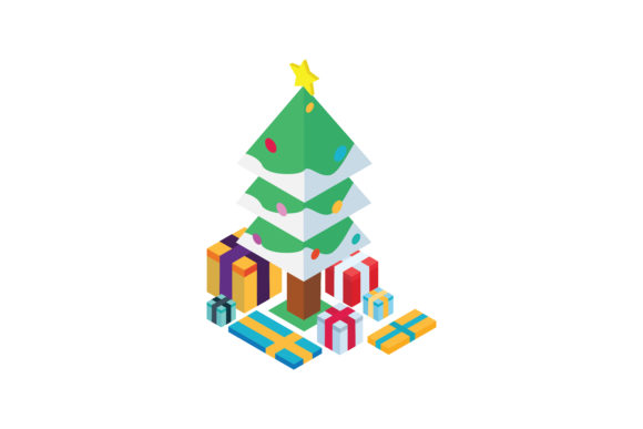 Flat Illustration Christmas Isometric for Handmade Creations
